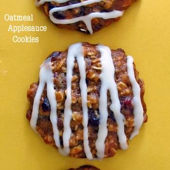 Oatmeal Applesauce Cookies with Maple Syrup Icing