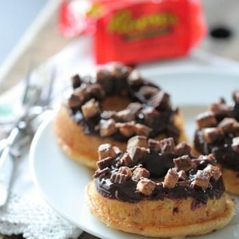 Reeses Peanut Butter Cup Baked Buttermilk Donuts