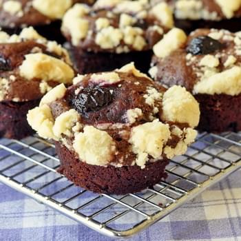 Double Chocolate Cherry Crumble Muffins
