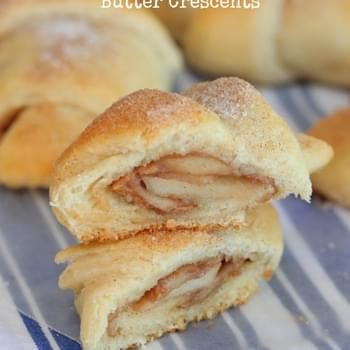 Roasted Apples and Peanut Butter Crescents