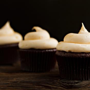 Chocolate Cupcakes with Orange Cream Cheese Frosting
