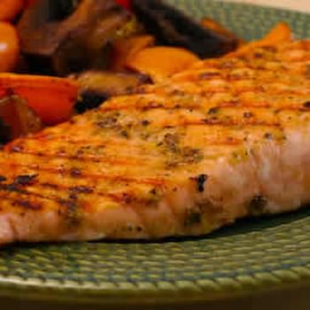Greek Salmon Cooked in a Grill Pan