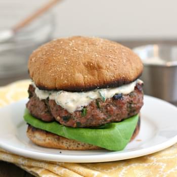 Spicy Poblano Burgers with Chipotle Cream