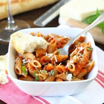 Pasta with Roasted Red Pepper Tomato Sauce
