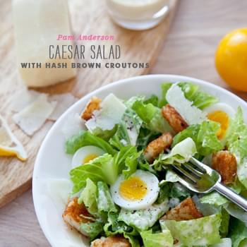 Chopped Egg Caesar Salad with Hash Brown Croutons