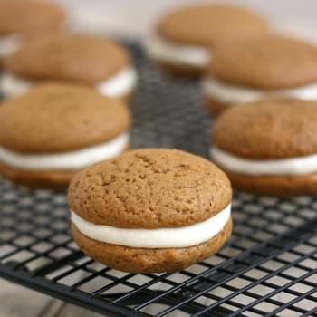 Gingerbread Whoopie Pies with Lemon Cream Cheese Filling