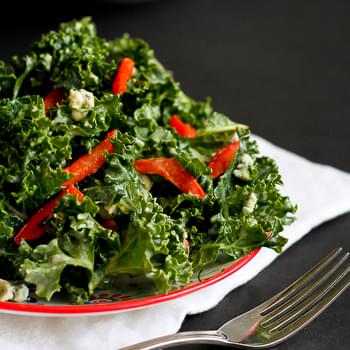 Chopped Kale Salad Recipe with Gorgonzola & Dijon Yogurt Dressing