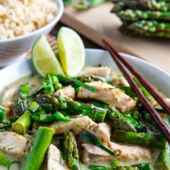 Thai Fish Green Curry with Asparagus and Peas