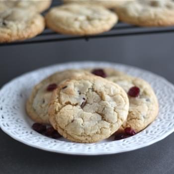Almond Cookies with Cranberries & White Chocolate