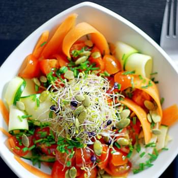 Carrot and Zucchini Linguini Salad