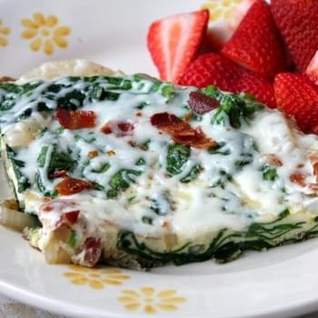 Onion, Bacon and Spinach Frittata