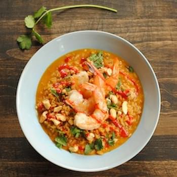 Spicy Coconut Risotto with Lime Shrimp