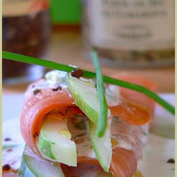 Cucumber and Smoked Salmon Wraps with Paradise Seeds