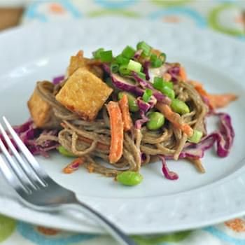 Soba Noodles and Tofu with Spicy Peanut Sauce