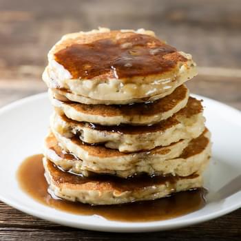 Banana Pancakes with Maple Rum Syrup