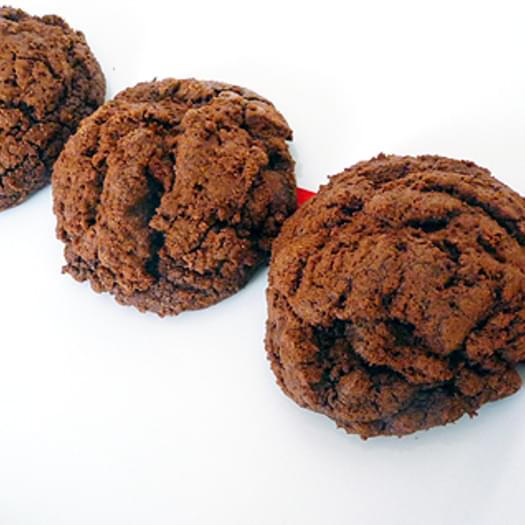 Thick and Chewy Triple-Chocolate Cookies