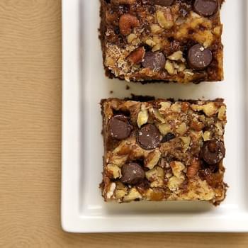 Cream Cheese Brownies with Toffee and Pecans