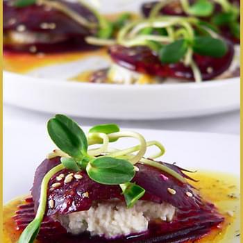 My Beetroot and Ricotta Mini Millefeuilles with Orange Dressing