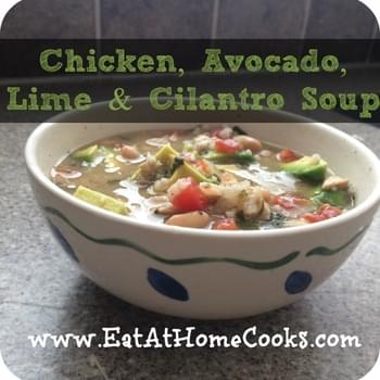 Chicken, Avocado, Lime, and Cilantro Soup