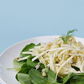 Celeriac and Apple Salad with Watercress and Meyer Lemon-Shallot Vinaigrette