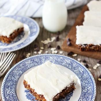 Oatmeal Chocolate Chip Cake with Cream Cheese Frosting