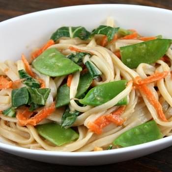 Udon Noodles w/ Asian Vegetables & Peanut Sauce