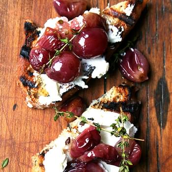 Roasted Grapes with Thmye, Fresh Ricotta & Grilled Bread