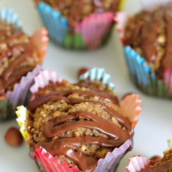 Coffee Hazelnut Muffins with Nutella Glaze