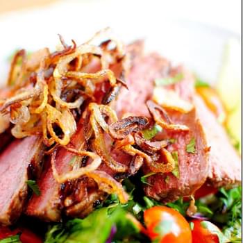 Grilled Thai Beef Salad with Crispy Shallots