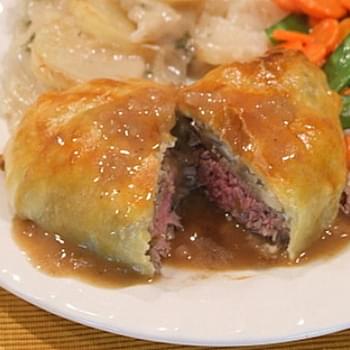 Beef Wellingtons with Gorgonzola and Madeira Wine Sauce