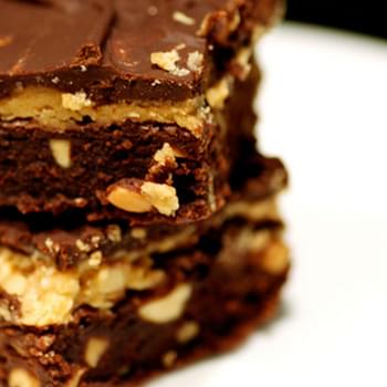 Crunchy Peanut Butter and Fudge Brownies