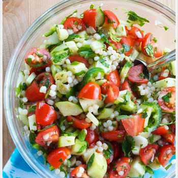 Couscous Tabbouleh with Tomatoes & Cucumber
