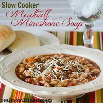 Slow Cooker Meatball Minestrone Soup