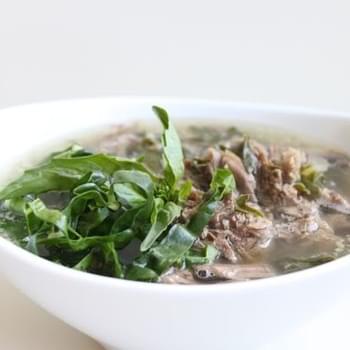 Aromatic Beef Soup with Mushrooms and Chard