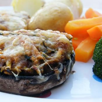 Carrot & Courgette Stuffed Mushrooms