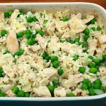 Turkey, Pea And Champagne Oven-baked Risotto