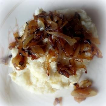 Parsnip and Potato Mash with Spiced Onions