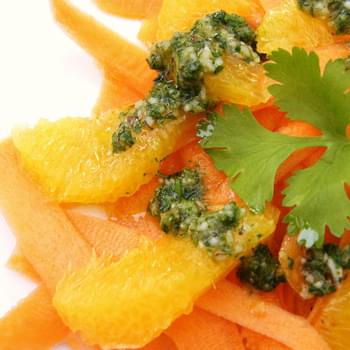 Carrot & Orange Salad with a Coriander & Brazil Nut Dressing