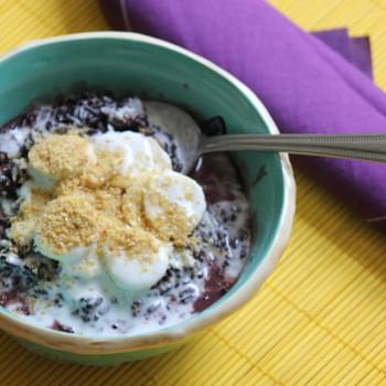 Black Sticky Rice with Banana, Coconut &  Flaxseed