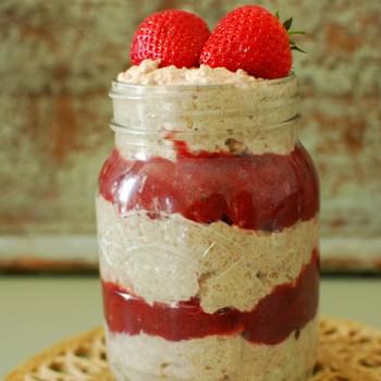 Rhubarb and Strawberry Overnight Oats