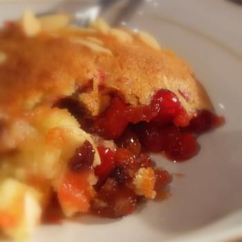 Spicy Cranberry, Mincemeat and Almond Eve's Pudding