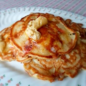 Strawberry Buttermilk Pancakes with Honey & Vanilla Butter