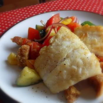 Crispy Cod with a Gazpacho Salad