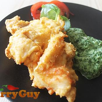 Indian Food Recipes – Lightly Battered Hake With A Coriander And Mint Chutney