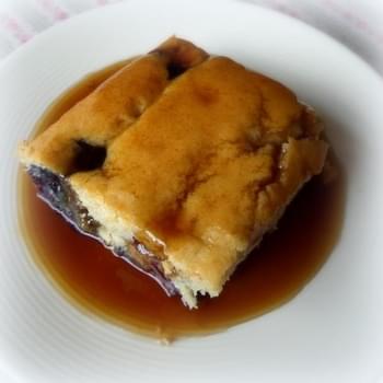 Blueberry Cake with a Brown Sugar Sauce