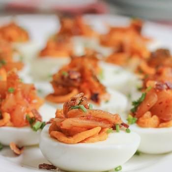Kimchi Deviled Eggs