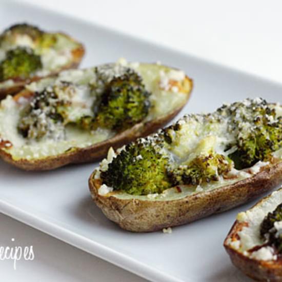 Broccoli and Cheddar Skinny Potato Skins