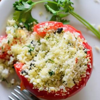 Herbed Couscous & Goat Cheese Stuffed Tomatoes