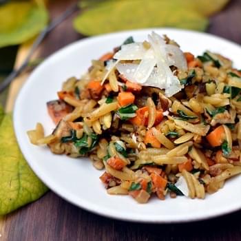Orzo with Caramelized Fall Vegetables & Ginger