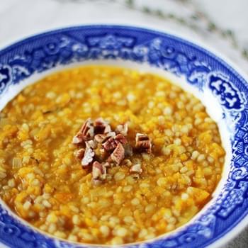 Creamy Butternut Squash Orzotto with Toasted Pecans